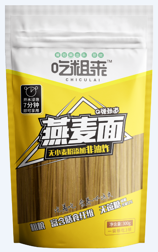 eat coarse oatmeal noodles in bag pack