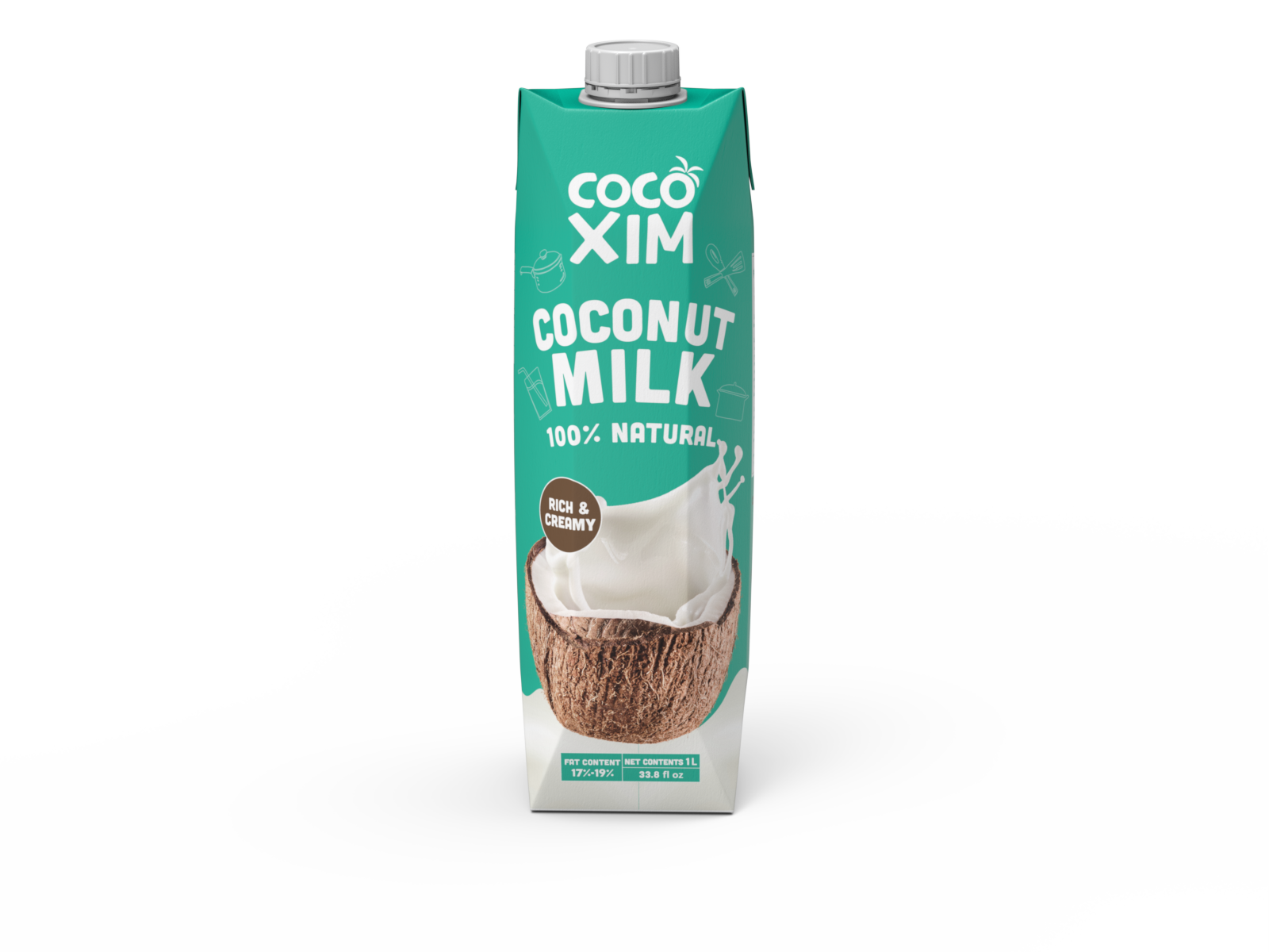 Conventional Coconut milk17-19%fat -1L